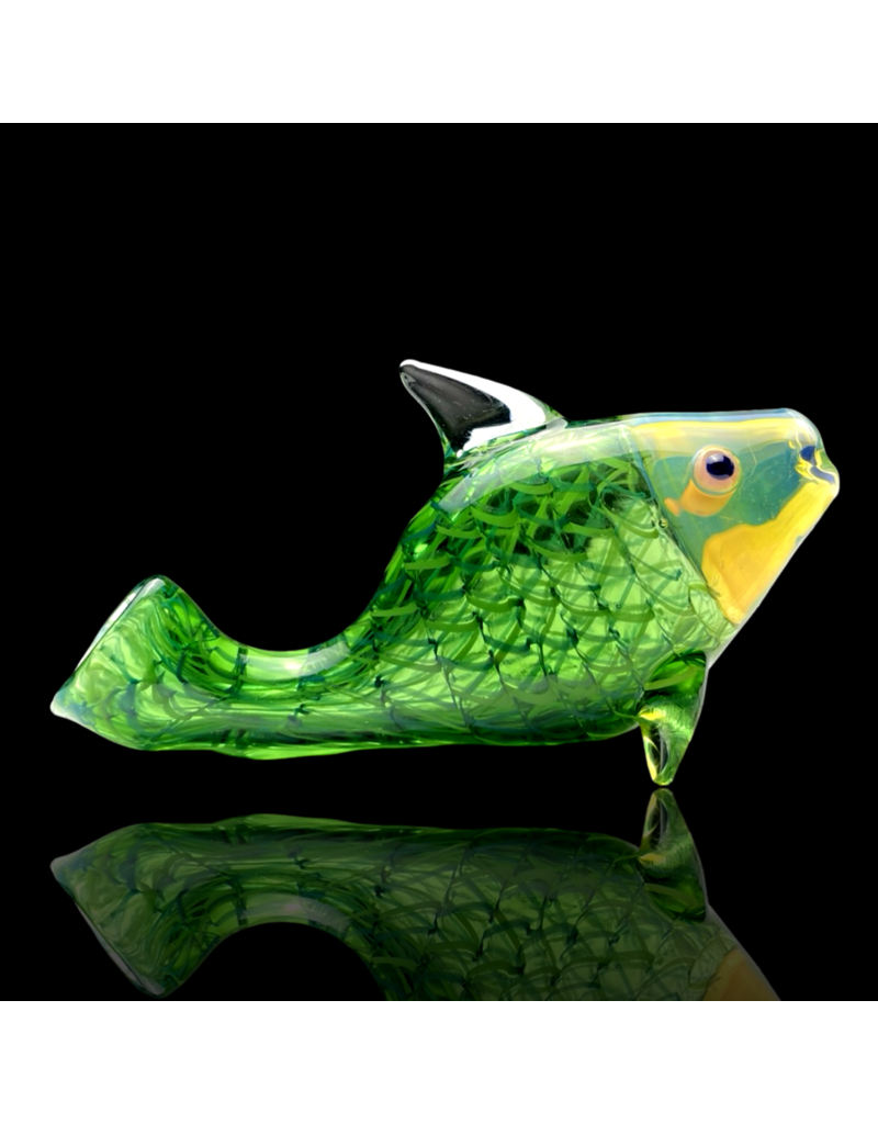 Key Glass Co Coil Pattern Fish Pipe by B KGC