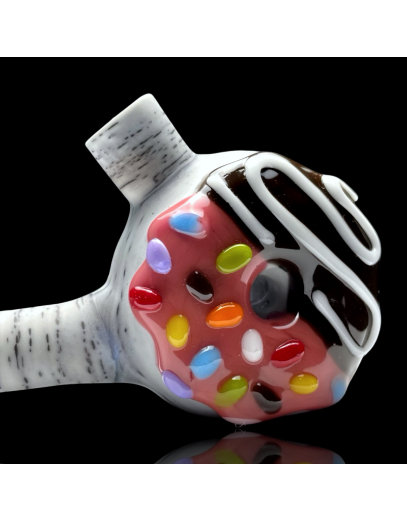 KGB Glass KGB x Witch DR 10mm Strawberry Frosted Birch Donut Dry Rig