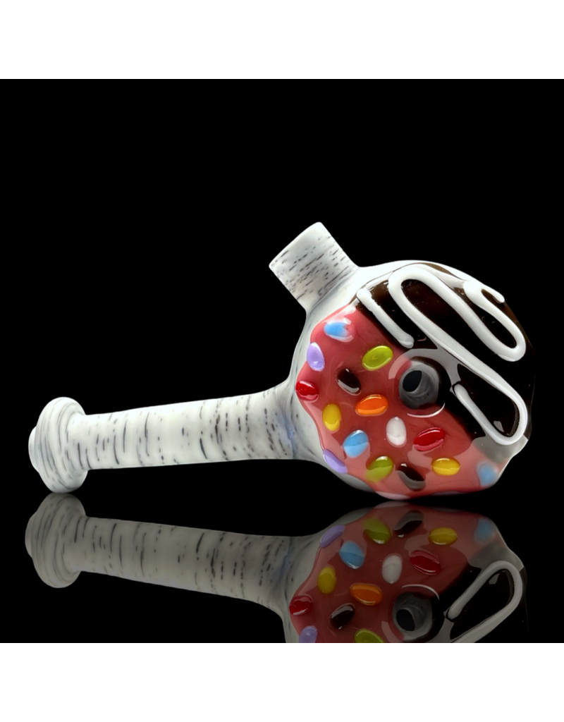 KGB Glass KGB x Witch DR 10mm Strawberry Frosted Birch Donut Dry Rig