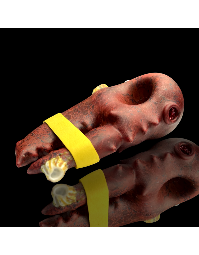 Red Sandblasted Barnacle Claw Pipe Mrs Claws