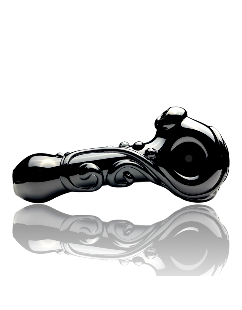 Black Scroll Pipe Koy Glass