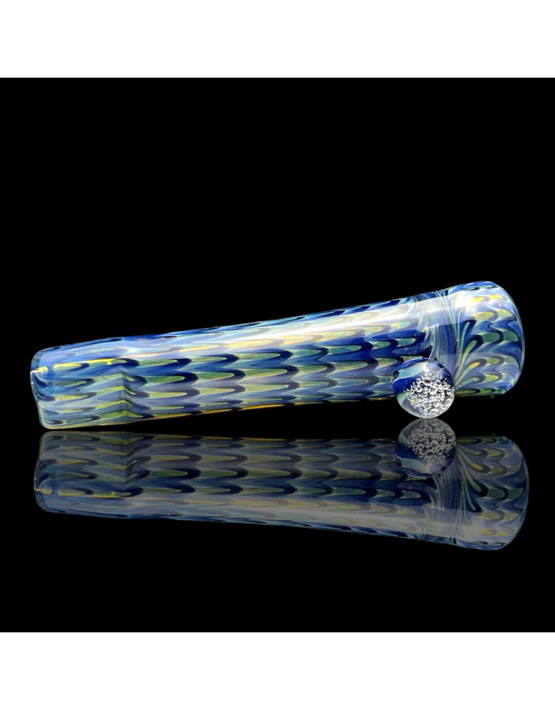 Blue Raked Fume Hitter Chillum Travy Buddy