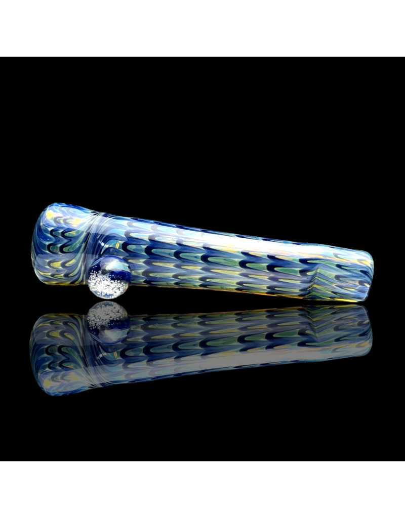 Blue Raked Fume Hitter Chillum Travy Buddy