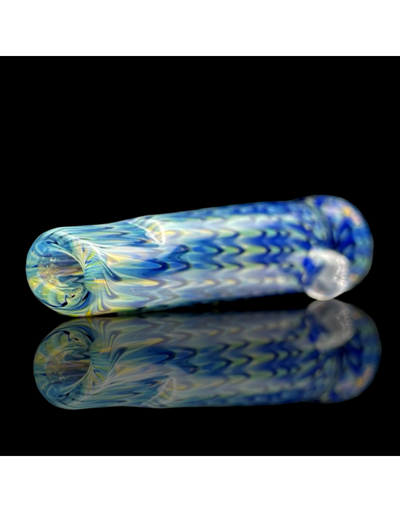Blue Raked Fume Hitter Chillum Travy Buddy