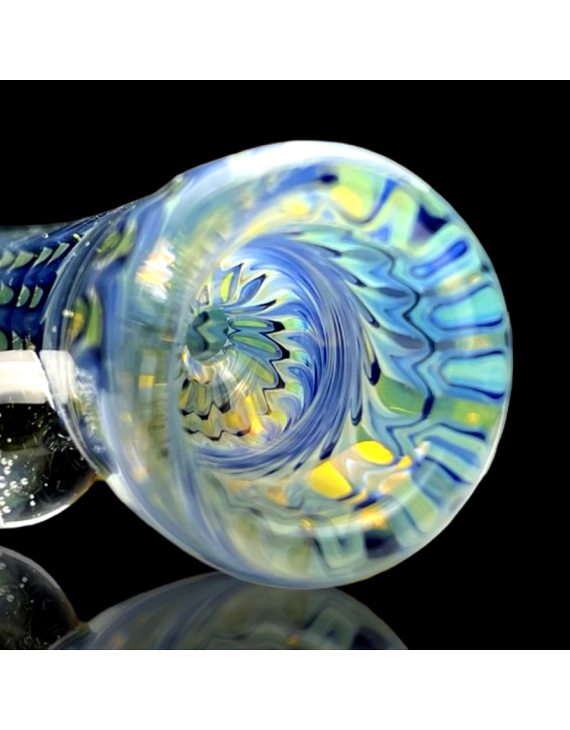 Blue Raked Fume Hitter Chillum Travy Buddy