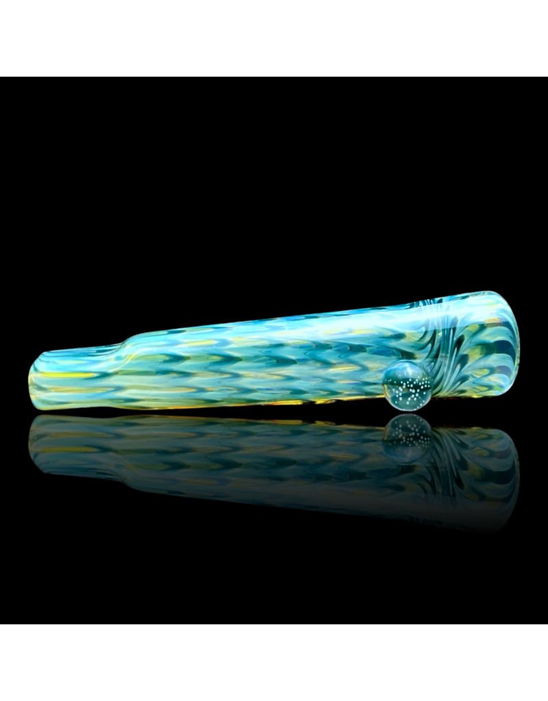 Aqua Raked Fume Hitter Chillum Travy Buddy