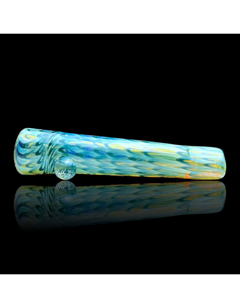Aqua Raked Fume Hitter Chillum Travy Buddy