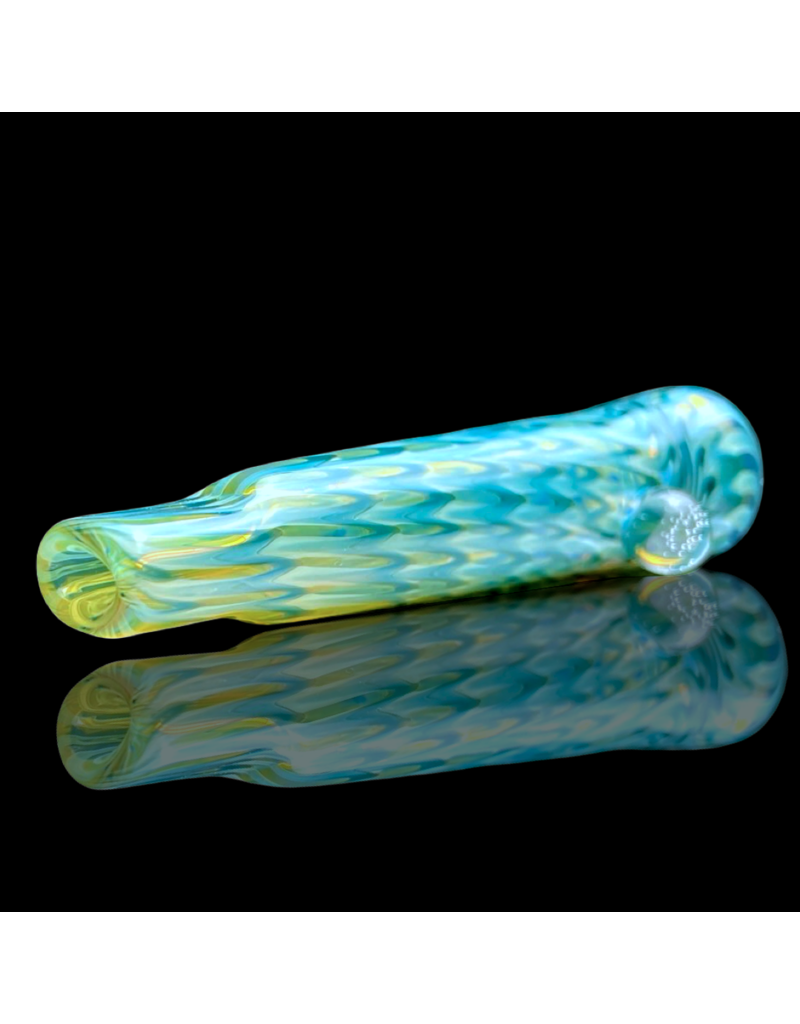Aqua Raked Fume Hitter Chillum Travy Buddy