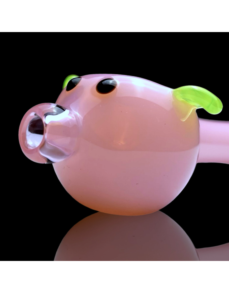 Sugar Matty Milky Pink w/ Green Pig Pipe Sugar Mattys