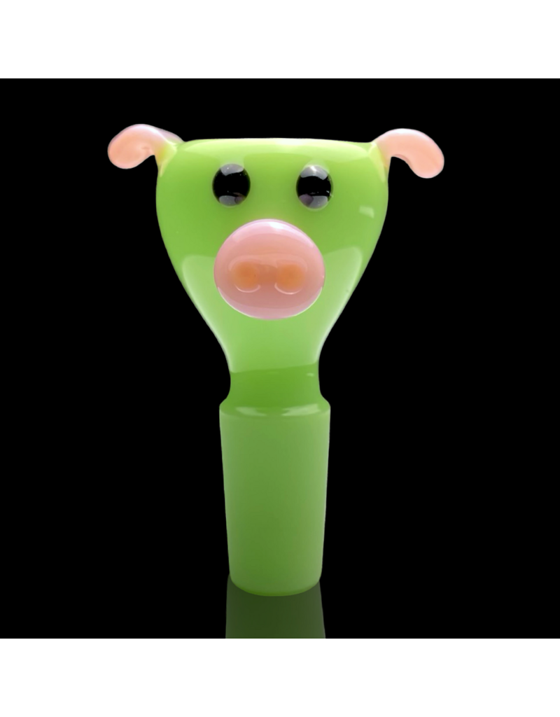 Sugar Matty 14mm Milky Green Pig Slide Sugar Mattys