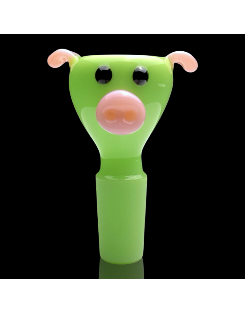 Sugar Matty 14mm Milky Green Pig Slide Sugar Mattys