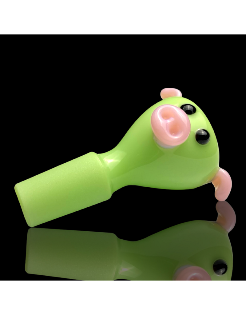 Sugar Matty 14mm Milky Green Pig Slide Sugar Mattys