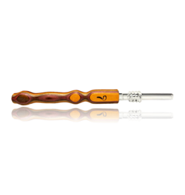 Orange, Cherry & Woodgrain Nectar Straw with Quartz Tip Steve's Dank Pipes