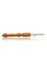 Orange, Cherry & Woodgrain Nectar Straw with Quartz Tip Steve's Dank Pipes