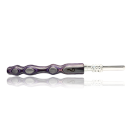Purple & Charcoal Woodgrain Nectar Straw with Quartz Tip Steve's Dank Pipes