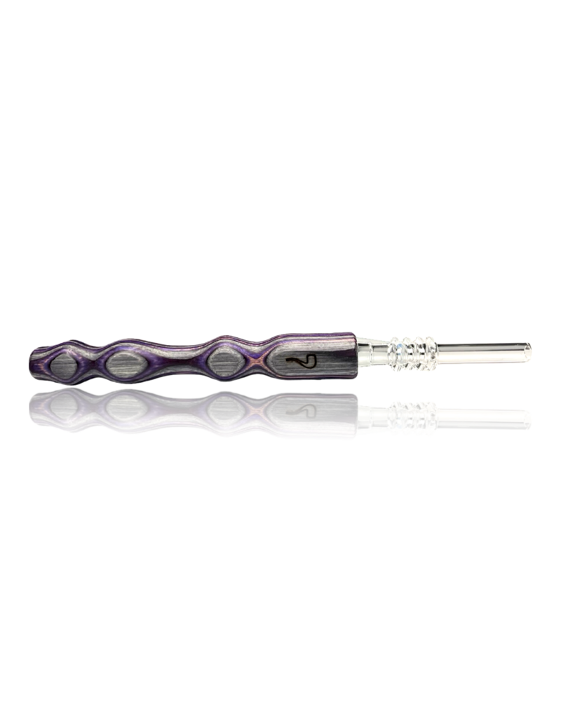 Purple & Charcoal Woodgrain Nectar Straw with Quartz Tip Steve's Dank Pipes