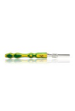Green & Yellow Woodgrain Nectar Straw with Quartz Tip Steve's Dank Pipes