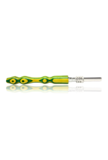 Green & Yellow Woodgrain Nectar Straw with Quartz Tip Steve's Dank Pipes
