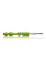 Green & Yellow Woodgrain Nectar Straw with Quartz Tip Steve's Dank Pipes