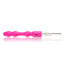 Pink Woodgrain Nectar Straw with Quartz Tip Steve's Dank Pipes