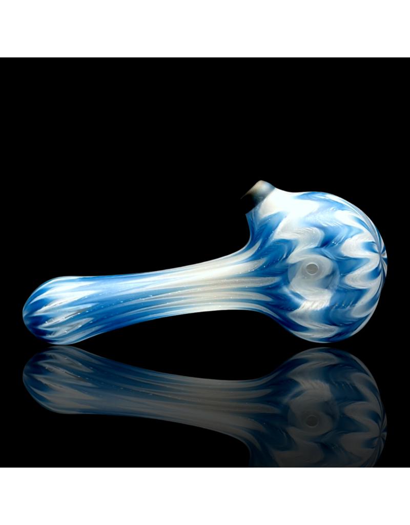 Witch DR Blue Spruce & Star White Chevron Sag Pipe Engelmann Glass