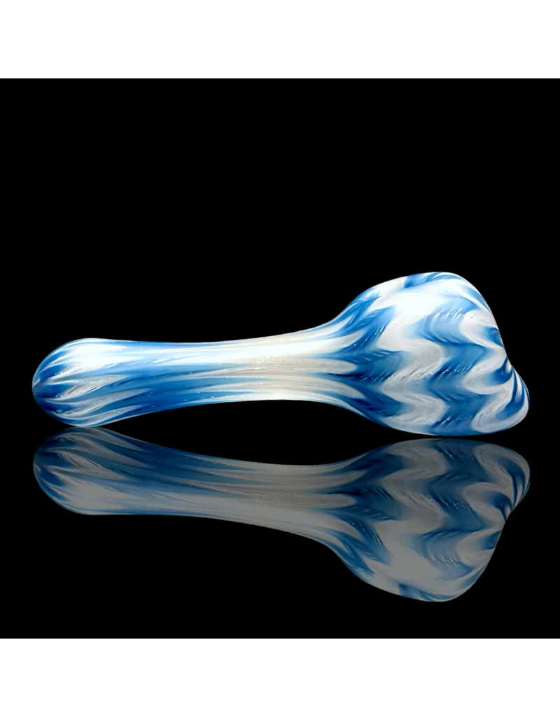 Witch DR Blue Spruce & Star White Chevron Sag Pipe Engelmann Glass