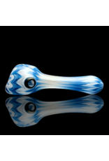 Witch DR Blue Spruce & Star White Chevron Sag Pipe Engelmann Glass