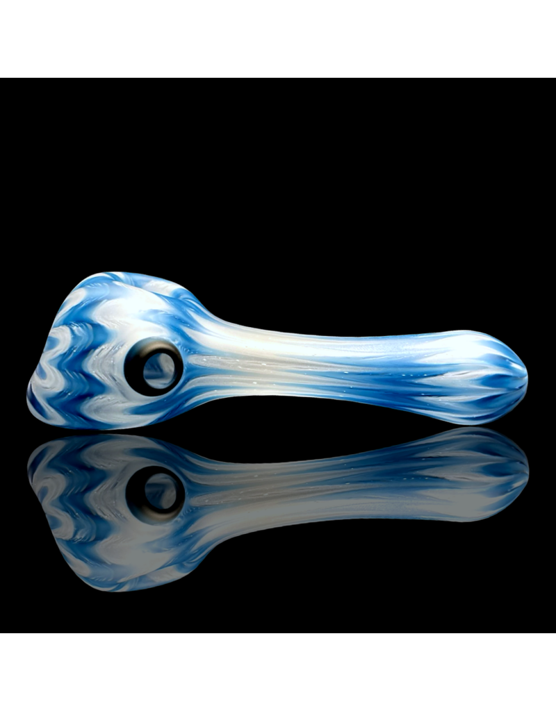 Witch DR Blue Spruce & Star White Chevron Sag Pipe Engelmann Glass