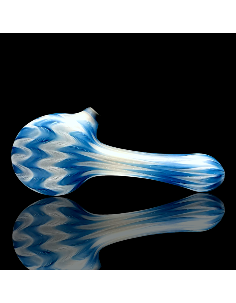 Witch DR Blue Spruce & Star White Chevron Sag Pipe Engelmann Glass