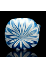 Witch DR Blue Spruce & Star White Chevron Sag Pipe Engelmann Glass