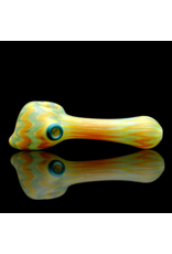 Witch DR Butterscotch & Agua Azul Chevron Sag Pipe Engelmann Glass