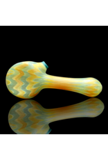 Witch DR Butterscotch & Agua Azul Chevron Sag Pipe Engelmann Glass