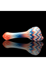 Witch DR Cherry, Blue Spruce & Star White Chevron Sag Pipe Engelmann Glass