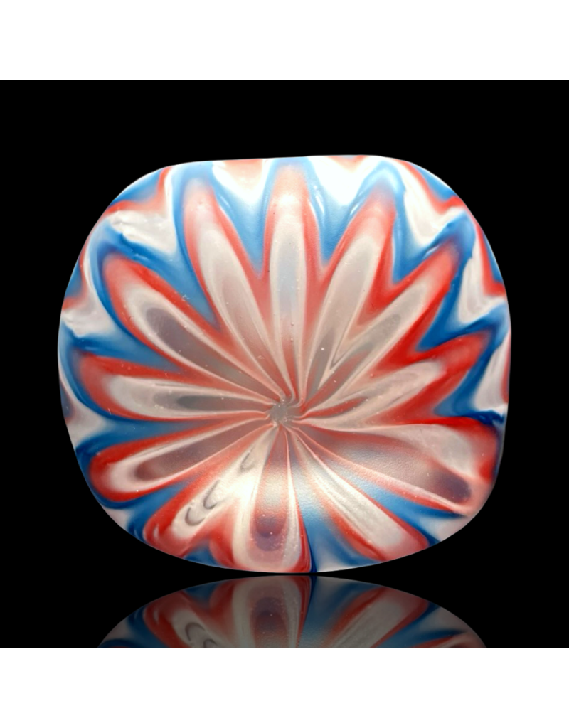 Witch DR Cherry, Blue Spruce & Star White Chevron Sag Pipe Engelmann Glass