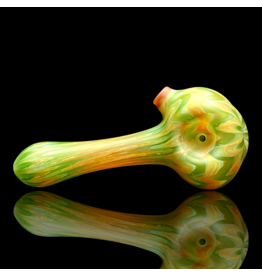 Witch DR Caramel & Forest Green Chevron Sag Pipe Engelmann Glass