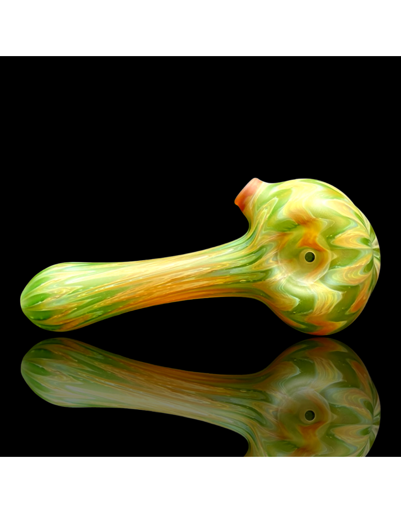 Witch DR Caramel & Forest Green Chevron Sag Pipe Engelmann Glass