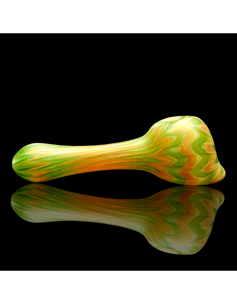 Witch DR Caramel & Forest Green Chevron Sag Pipe Engelmann Glass