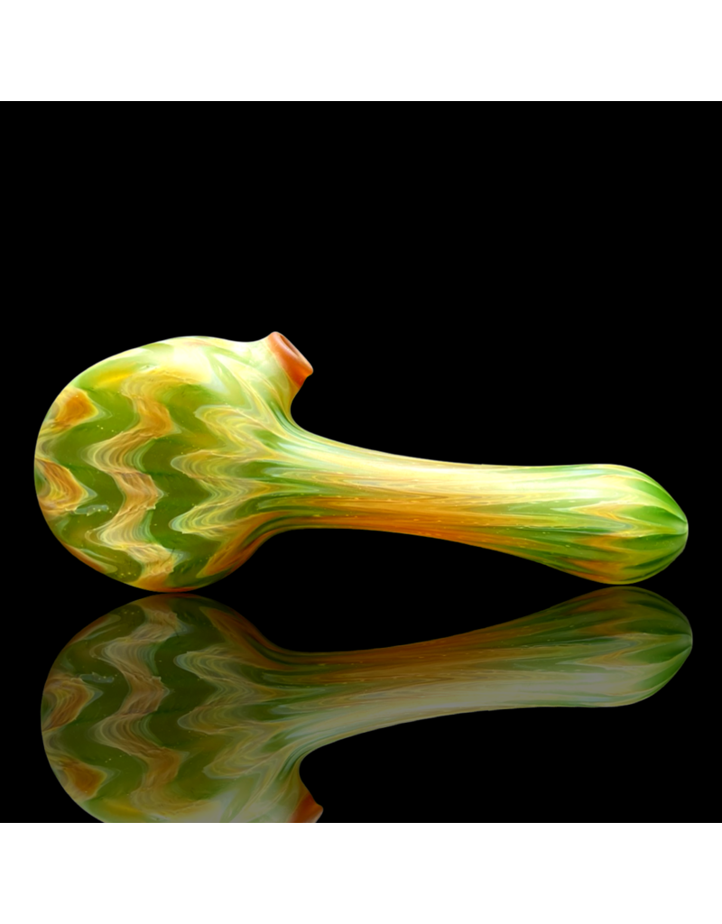 Witch DR Caramel & Forest Green Chevron Sag Pipe Engelmann Glass