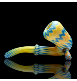 Witch DR Blue Spruce & Butterscotch Chevron Sherlock Engelmann Glass