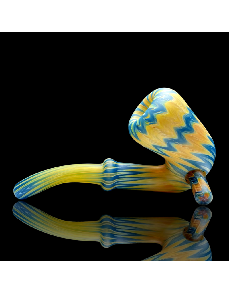 Witch DR Blue Spruce & Butterscotch Chevron Sherlock Engelmann Glass