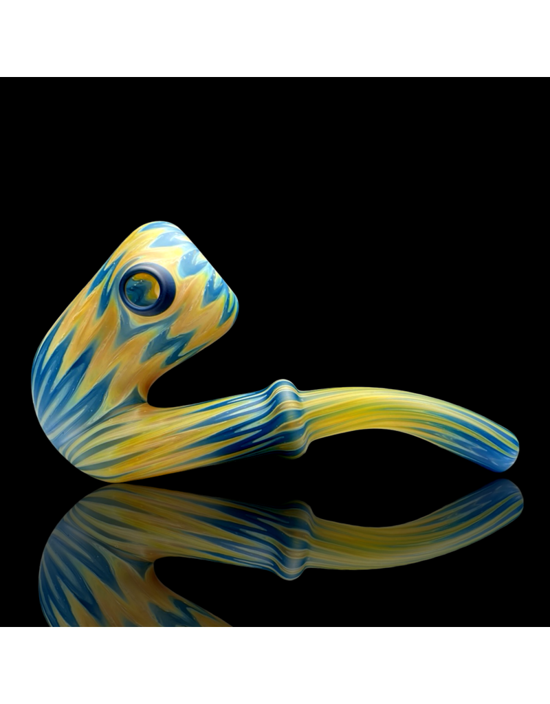 Witch DR Blue Spruce & Butterscotch Chevron Sherlock Engelmann Glass