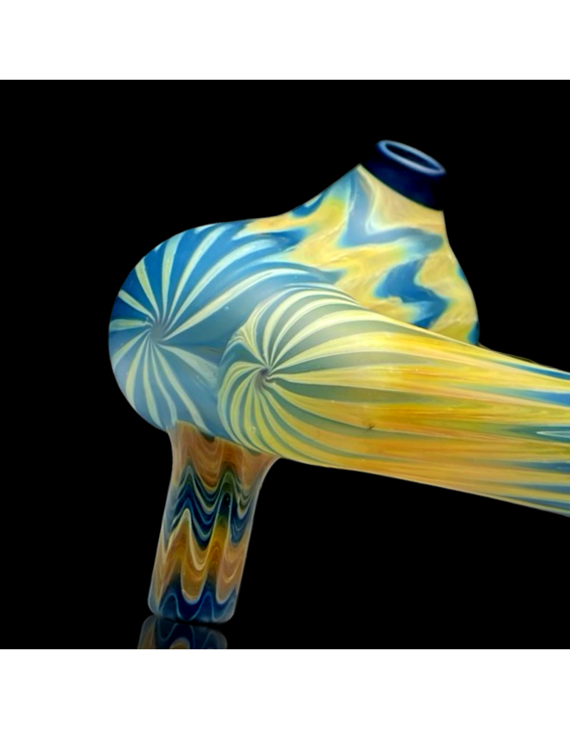 Witch DR Blue Spruce & Butterscotch Chevron Sherlock Engelmann Glass