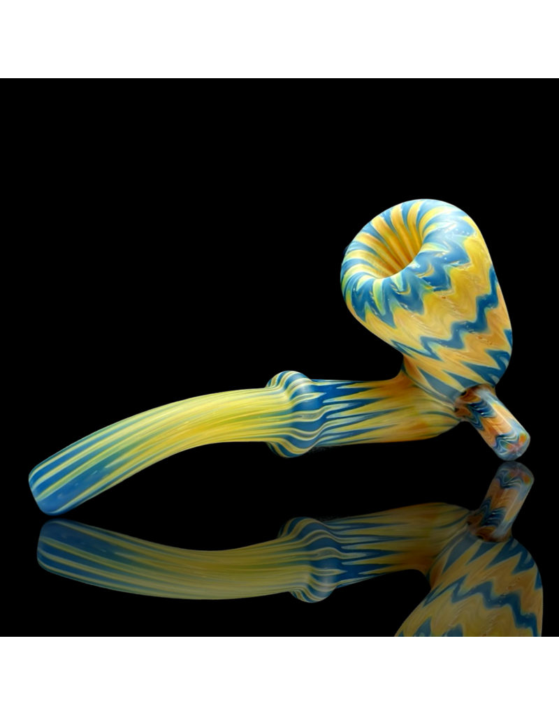 Witch DR Blue Spruce & Butterscotch Chevron Sherlock Engelmann Glass