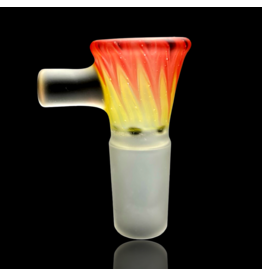 Witch DR Canary Yellow, Cherry & Galaxy Chevron 18mm Slide Engelmann Glass