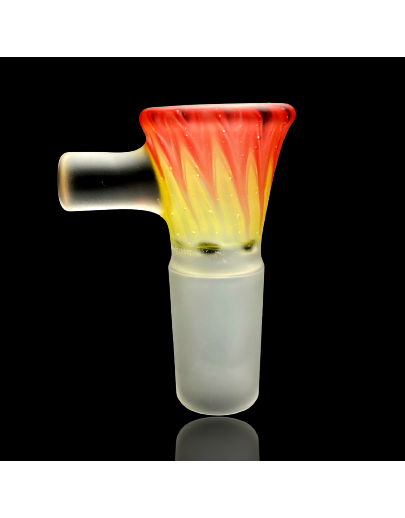 Witch DR Canary Yellow, Cherry & Galaxy Chevron 18mm Slide Engelmann Glass