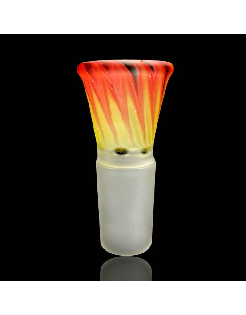 Witch DR Canary Yellow, Cherry & Galaxy Chevron 18mm Slide Engelmann Glass