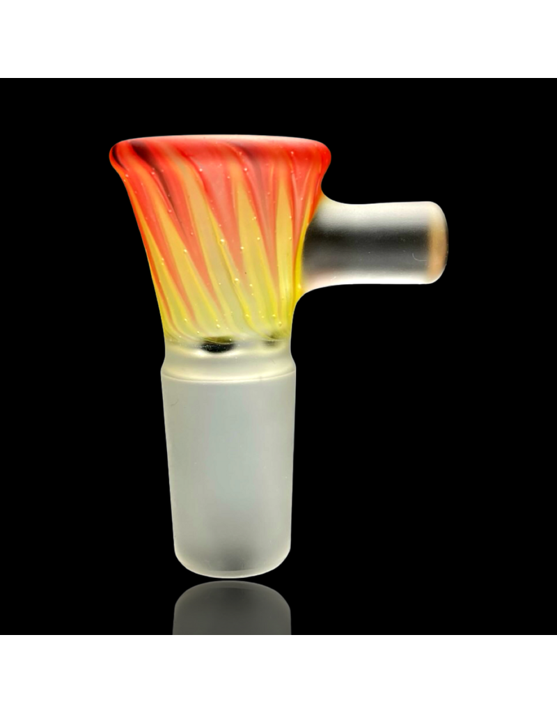 Witch DR Canary Yellow, Cherry & Galaxy Chevron 18mm Slide Engelmann Glass