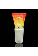 Witch DR Canary Yellow, Cherry & Galaxy Chevron 18mm Slide Engelmann Glass