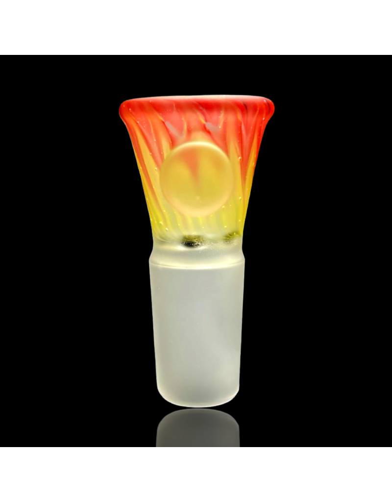 Witch DR Canary Yellow, Cherry & Galaxy Chevron 18mm Slide Engelmann Glass