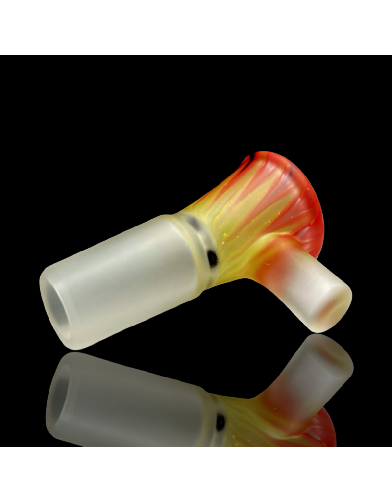 Witch DR Canary Yellow, Cherry & Galaxy Chevron 18mm Slide Engelmann Glass